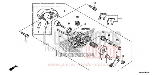 ETRIER DE FREIN ARRIERE (PARKING) VFR1200XDD de 2013